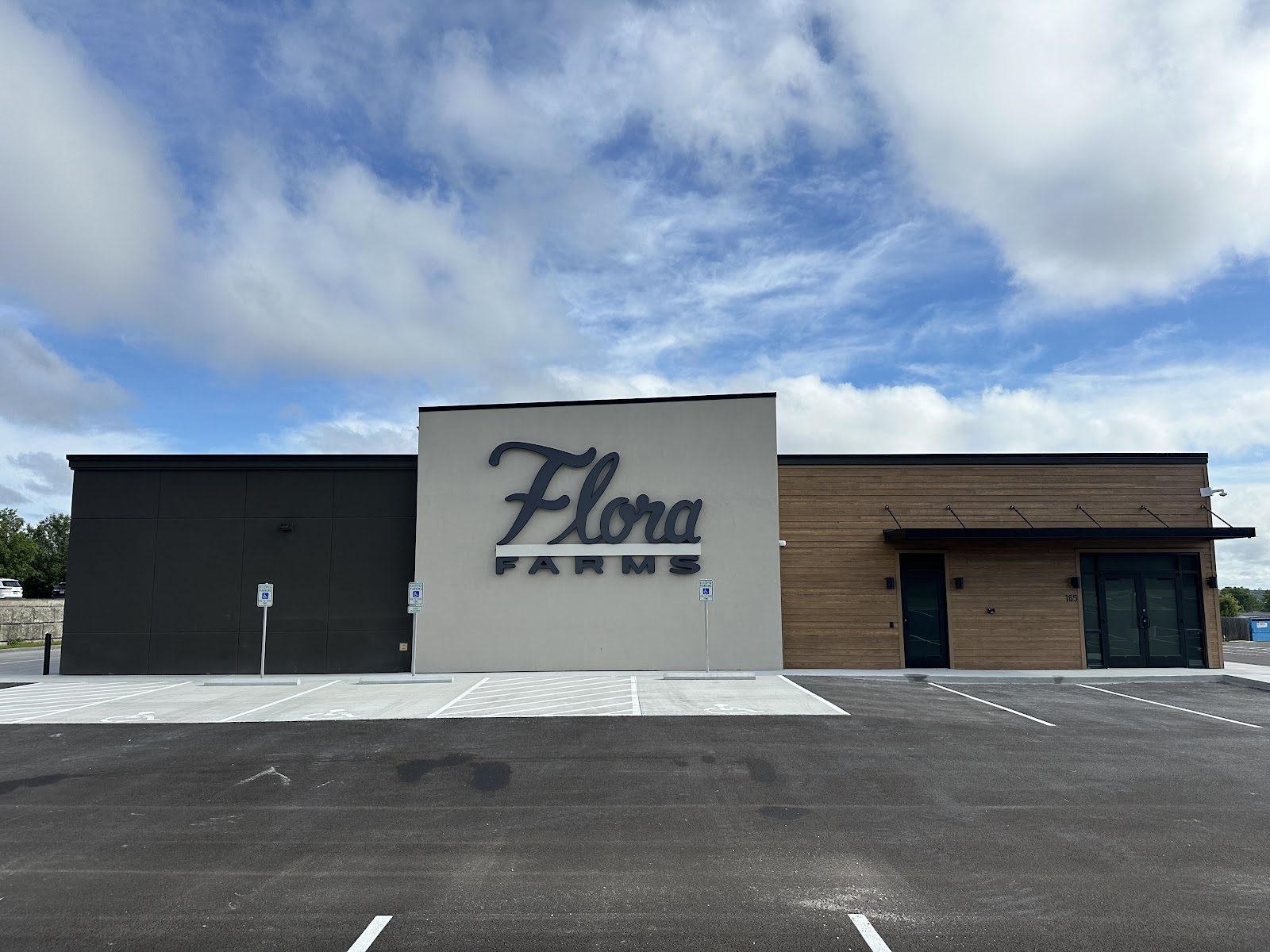 Exterior view of Flora Farms building.